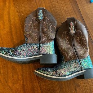 Smokey Mountian Brown and blue Glitter Boots